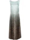 Fendi Silk Midi Dress With Gradient Design In Blue