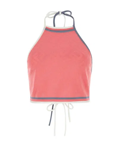 FENDI FENDI LOGO JACQUARD HALTERNECK TOP