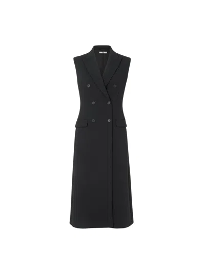 Fendi Sleeveless Double-breasted Tailored Midi Dress In Black