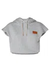 Fendi Hooded Sleeveless Top Drawstring Hem In Grigio