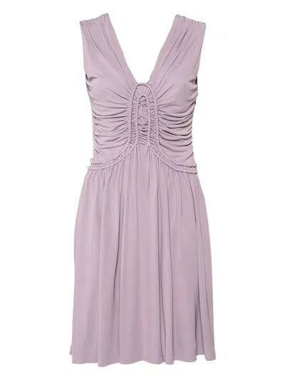Pre-owned Fendi Sleeveless Jersey Dress In Purple