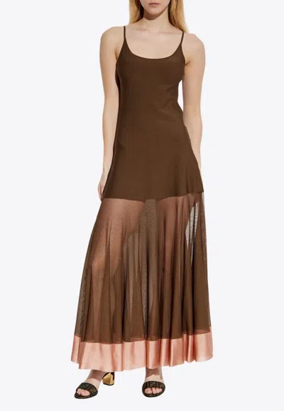 Fendi Sleeveless Paneled Maxi Dress
