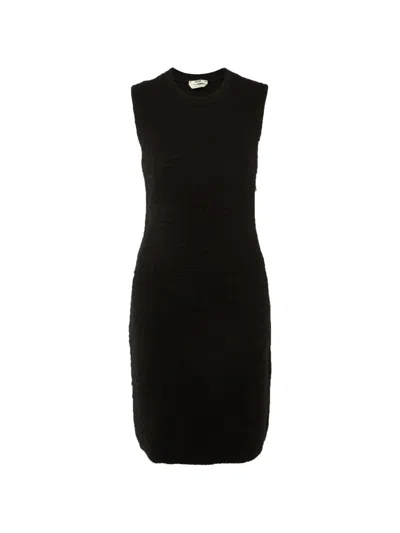 Pre-owned Fendi Sleeveless Patterned Midi Dress In Black