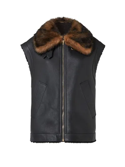 FENDI SLEEVELESS SHEEPSKIN JACKET