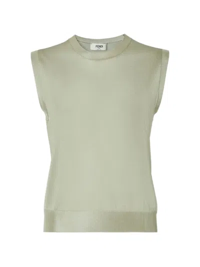 Fendi Sleeveless Top In Green