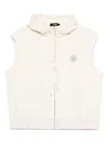 Fendi Sleeveless Zip-up Hoodie With Spacious Hood In Neutral