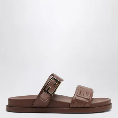 Fendi Slide  Feel In Brown Nappa Women