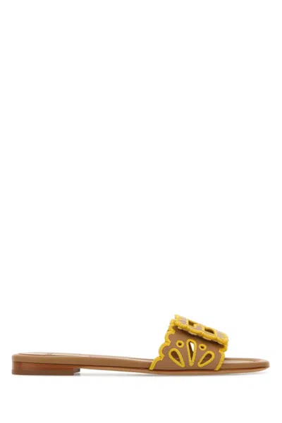 Fendi Slide Nap+ffcuo Ric.fior.ajour In Brown