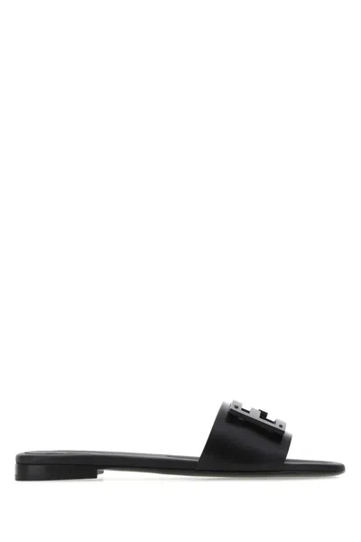 Fendi Slide Vitello+ff Cuoio In Black