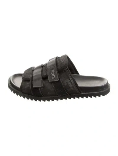 Pre-owned Fendi Slides In Black
