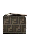 Fendi Small Wallet Sl Zucca Jacqu Wallets Brown In Brown