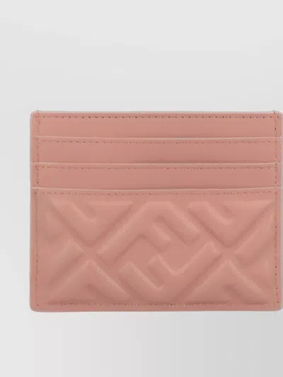 Fendi Slim Compact Leather Wallets In Pink