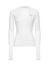 Fendi Slim Fit Ribbed Sweater Knitwear White In Off White
