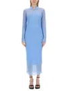 Fendi Light-blue Silk Blend Dress In Blue