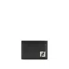 Fendi Flat Card Case Vit.king Wallets Black
