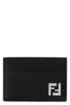 Fendi Squared Ff Logo Card Holder In Black