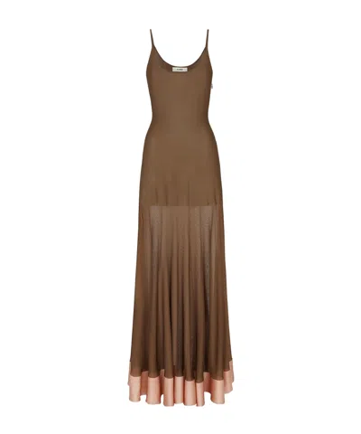 Fendi Sling Dress In Brown