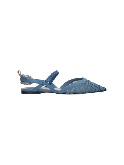 Fendi Slingback Flats "colibrì Lite" In Blue