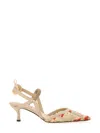 Fendi Colibri Lite Slingback In Beige Ff Mesh Women