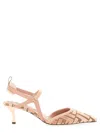 Fendi Pink Ff Velvet Colibrì Lite Slingback In Pink