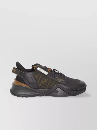 Fendi Slip-on Sneakers With Rubber Sole And Ff Fabric Inserts