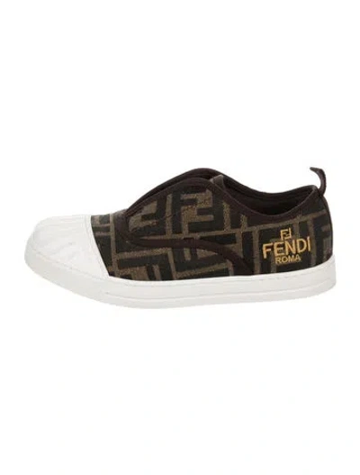 Pre-owned Fendi Babies' Slip-on Sneakers In Brown