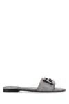 Fendi Women Printed Leather Baguette Slippers In Blue