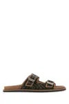Fendi Men Feel Jacquard Ff Fabric Sandals In Multi