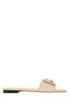Fendi Ivory Leather Baguette Slippers In White