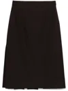 Fendi Burgundy Grain De Poudre Wool Skirt Women In Brown