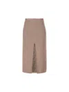 FENDI FENDI SLIT DETAILED RIBBED SKIRT