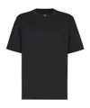 Fendi Slogan-print Cotton T-shirt In Black