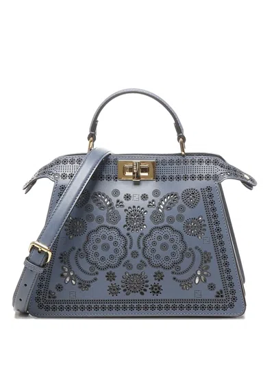 Fendi Smal Peakaboo Iseeu Floral-cutout Leather Tote Bag