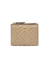 Fendi Small Baguette Compact Wallet In Nude