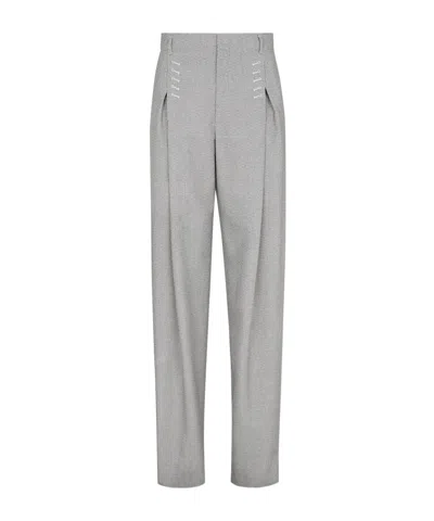 Fendi Small Check Casual Pants In Gray