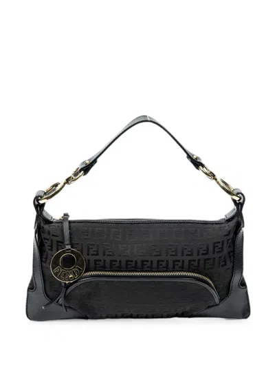Pre-owned Fendi Small Chef Pocket Tote Bag In Black