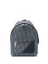 Fendi Small Leather Diagonal Insert Backpack In Blue