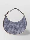 Fendi Small Curved Shoulder Bag With Gold Hardware In Gray