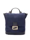 Fendi Small Denim Backpack In Blue