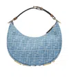 Fendi Mini Bag With Denim-effect Ff Jacquard In Blue