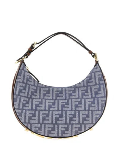 Fendi Small Graphy Shoulder Bag In Blue