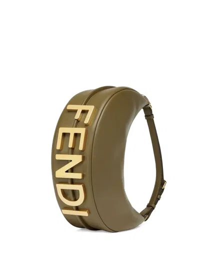 Fendi Small Graphy Tote Bag In Green