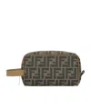 Fendi Beauty Case Small Ff Jacquard Beauty Case In Jacquard Ff Brown In Multi