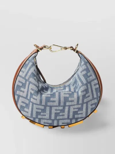 Fendi Small Ff Logo Crossbody Bag In Blue