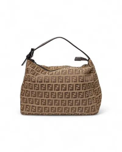 Fendi Small Ff Logomania Brown Clutch Bag