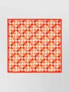 Fendi Multicolor Square Scarf With All-over Geometric Print And Ff Motif In Silk Woman