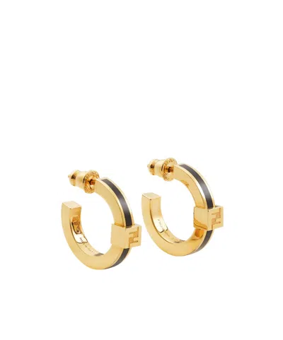 Fendi Small Hoop Earrings In Gold