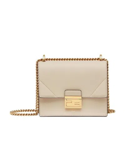 Fendi Small Kan U Shoulder Bag In Nude