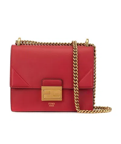 Fendi Small Kan U Shoulder Bag In Red