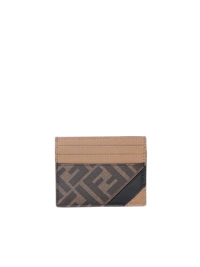 Fendi Logo Card Holder Accessories In Brown